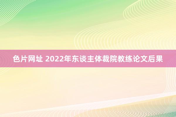 色片网址 2022年东谈主体裁院教练论文后果