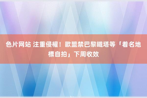 色片网站 注重侵權！歐盟禁巴黎鐵塔等「着名地標自拍」下周收效